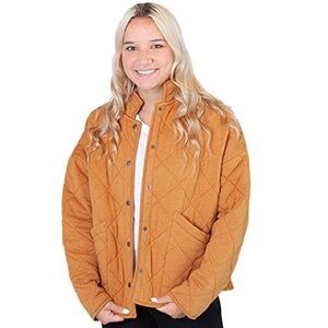 Z Supply Maya Quilted Jacket in Camel Brown